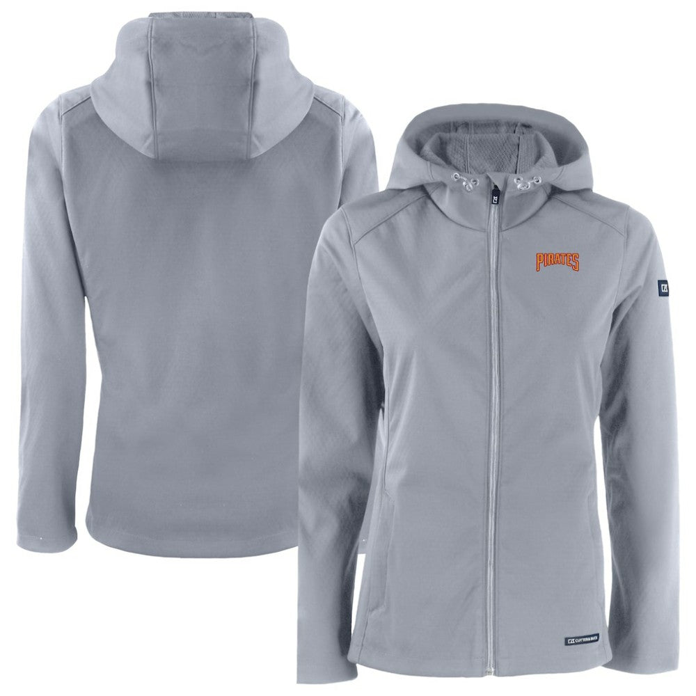 Pittsburgh Pirates Cutter & Buck Women's Evoke Eco Softshell Recycled Full-Zip Jacket - Gray Jackets