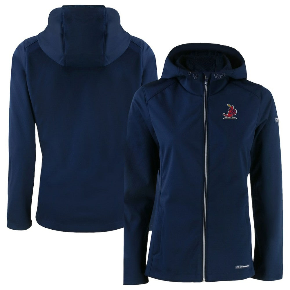 St. Louis Cardinals Cutter & Buck Women's Cooperstown Collection Evoke Eco Softshell Recycled Full-Zip Jacket - Navy Jackets