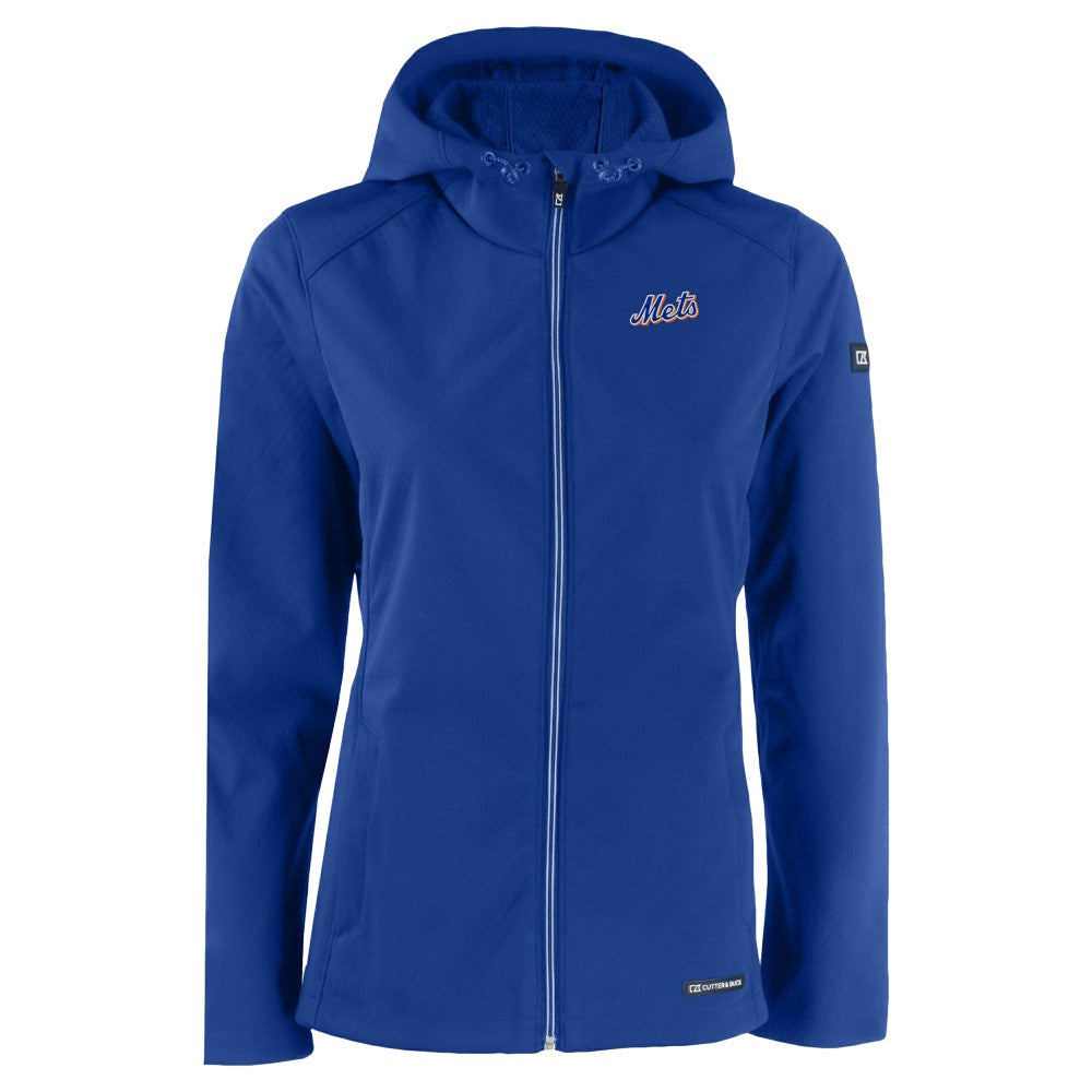 New York Mets Cutter & Buck Women's Evoke Eco Softshell Recycled Full-Zip Jacket - Royal Jackets