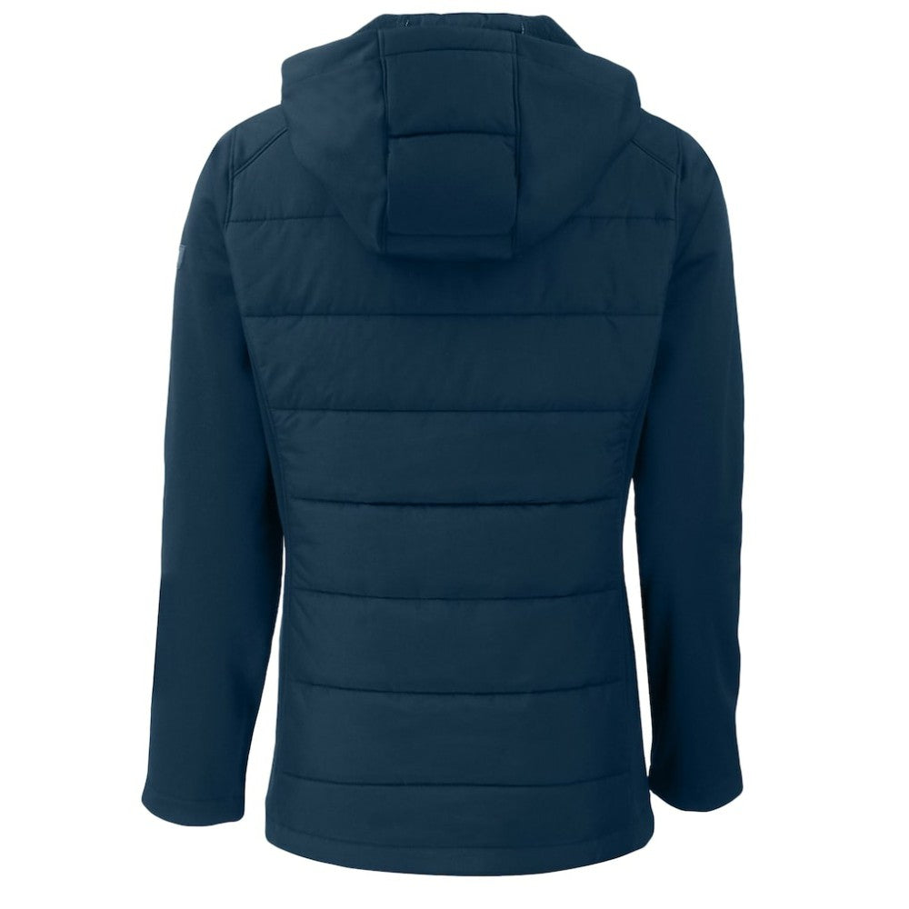 Los Angeles Dodgers Cutter & Buck Women's  Evoke Hybrid Eco Softshell Recycled Full-Zip Hoodie Jacket - Navy Jackets