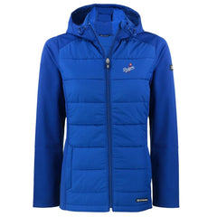 Los Angeles Dodgers Cutter & Buck Women's  Evoke Hybrid Eco Softshell Recycled Full-Zip Hoodie Jacket - Royal Jackets