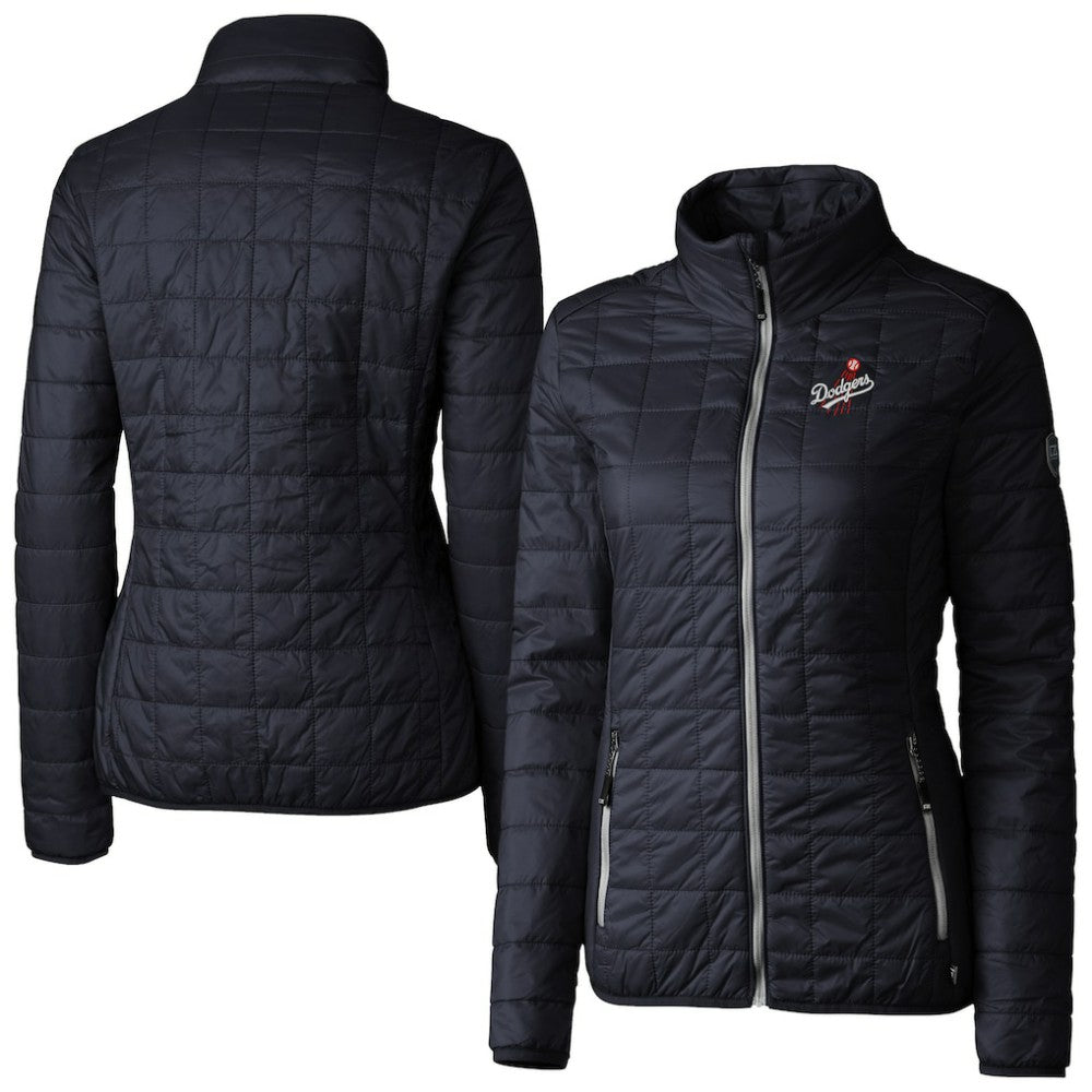 Los Angeles Dodgers Cutter & Buck Women's Rainier PrimaLoft Eco Insulated Full-Zip Puffer Jacket - Navy Jackets