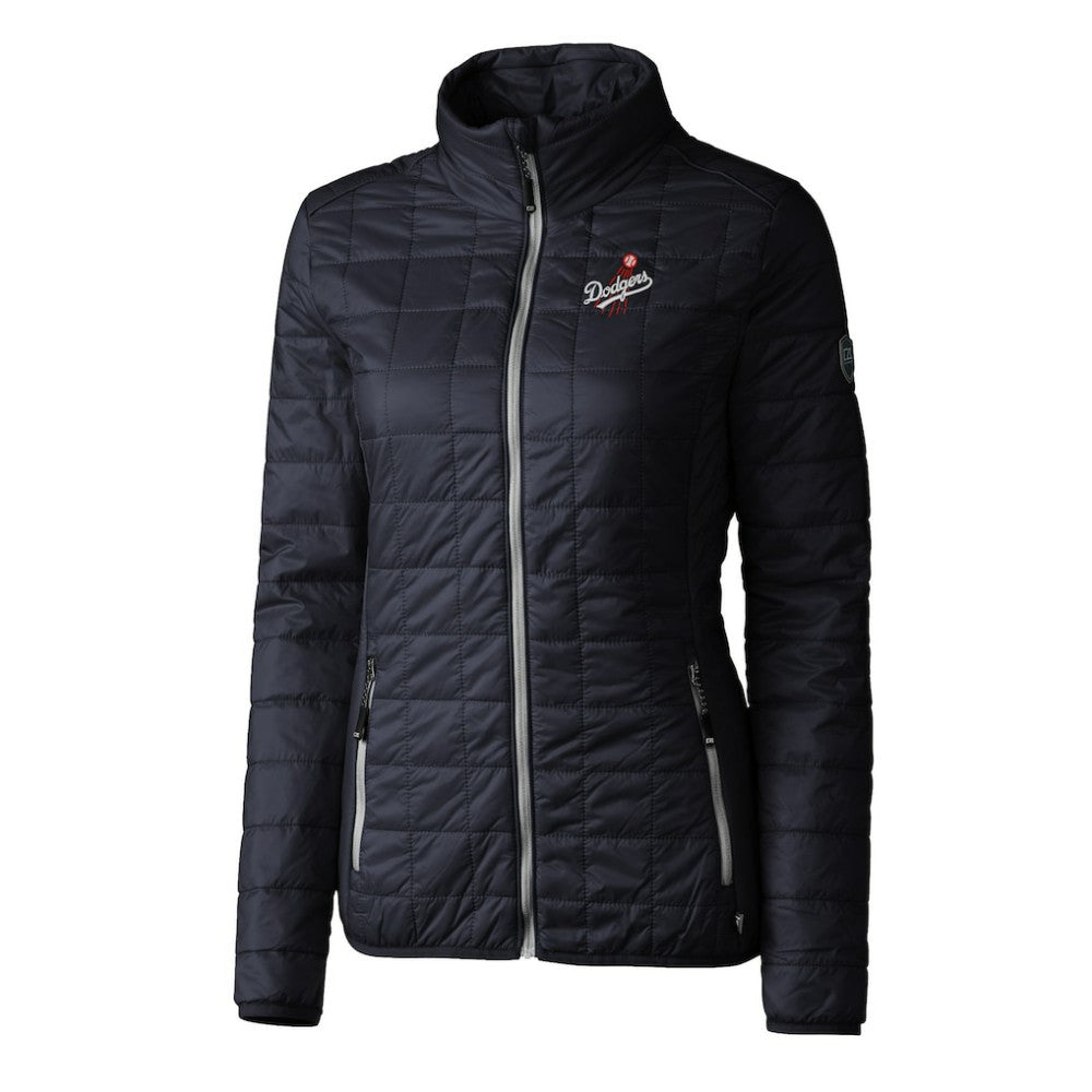 Los Angeles Dodgers Cutter & Buck Women's Rainier PrimaLoft Eco Insulated Full-Zip Puffer Jacket - Navy Jackets