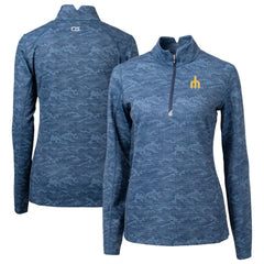 Seattle Mariners Cutter & Buck Women's  Traverse Camo Print Stretch Quarter-Zip Top - Navy Tops
