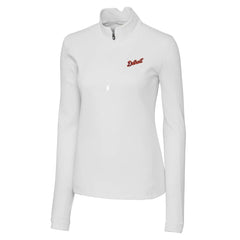 Detroit Tigers Cutter & Buck Women's  Traverse Stretch Quarter-Zip Pullover Top - White Pullover