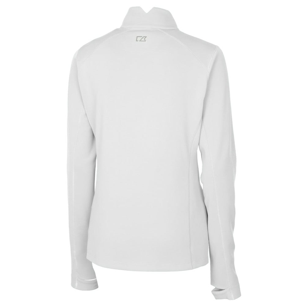 Detroit Tigers Cutter & Buck Women's  Traverse Stretch Quarter-Zip Pullover Top - White Pullover