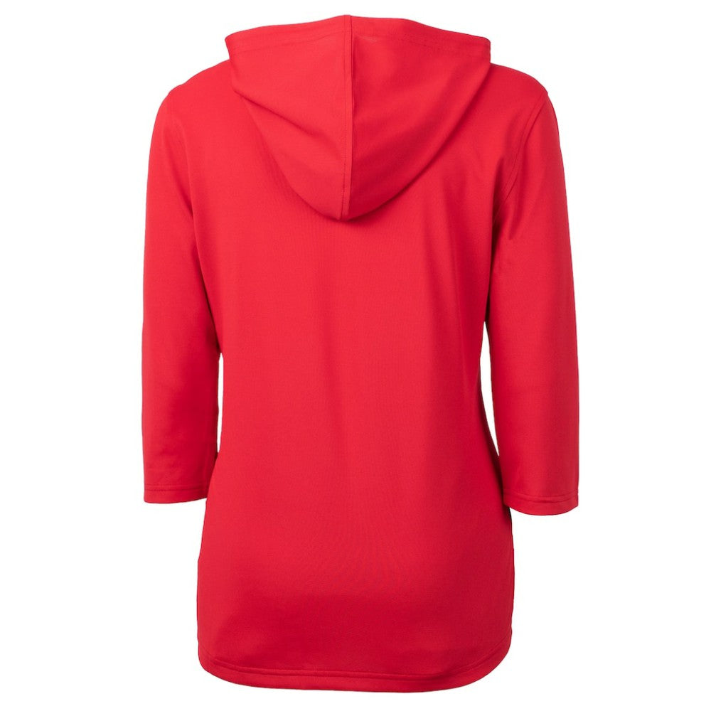 St. Louis Cardinals Cutter & Buck Women's Cooperstown Collection DryTec Virtue Eco Pique Recycled 3/4-Sleeve Half-Zip Pullover Hoodie - Red Hoodies