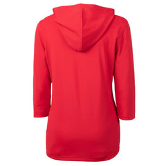 St. Louis Cardinals Cutter & Buck Women's Cooperstown Collection DryTec Virtue Eco Pique Recycled 3/4-Sleeve Half-Zip Pullover Hoodie - Red Hoodies