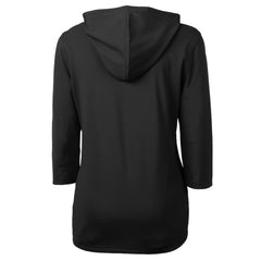 Pittsburgh Pirates Cutter & Buck Women's  DryTec Virtue Eco Pique Recycled 3/4-Sleeve Half-Zip Pullover Hoodie - Black Hoodies