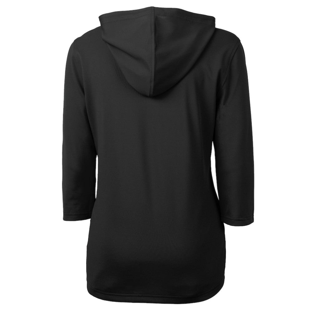 San Francisco Giants Cutter & Buck Women's  DryTec Virtue Eco Pique Recycled 3/4-Sleeve Half-Zip Pullover Hoodie - Black Hoodies