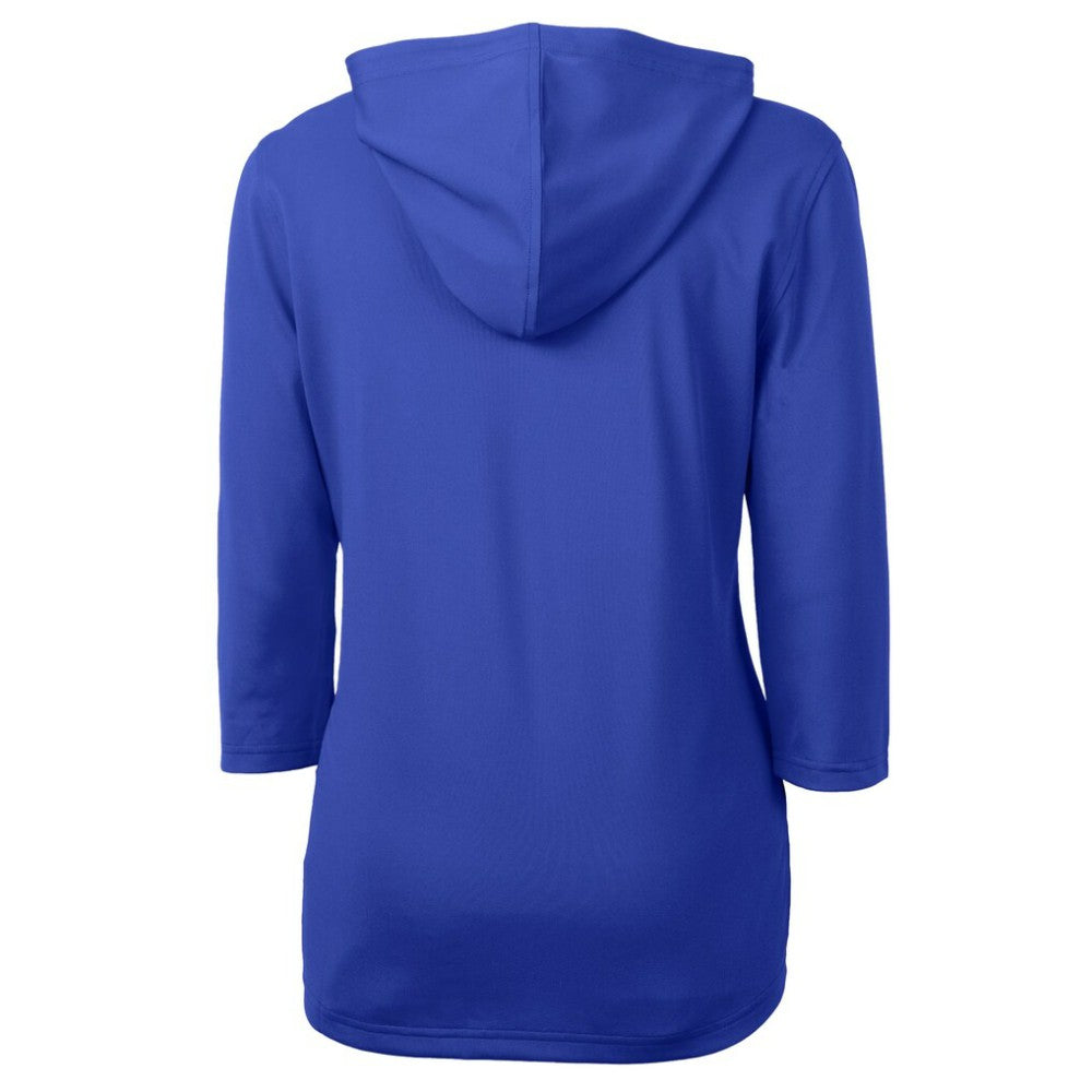 Seattle Mariners Cutter & Buck Women's  DryTec Virtue Eco Pique Recycled 3/4-Sleeve Half-Zip Pullover Hoodie - Blue Hoodies