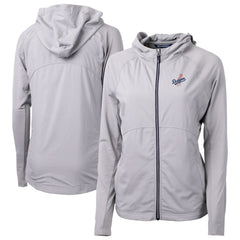 Los Angeles Dodgers Cutter & Buck Women's  Adapt Eco Knit Hybrid Recycled Full-Zip Hoodie - Gray Hoodies