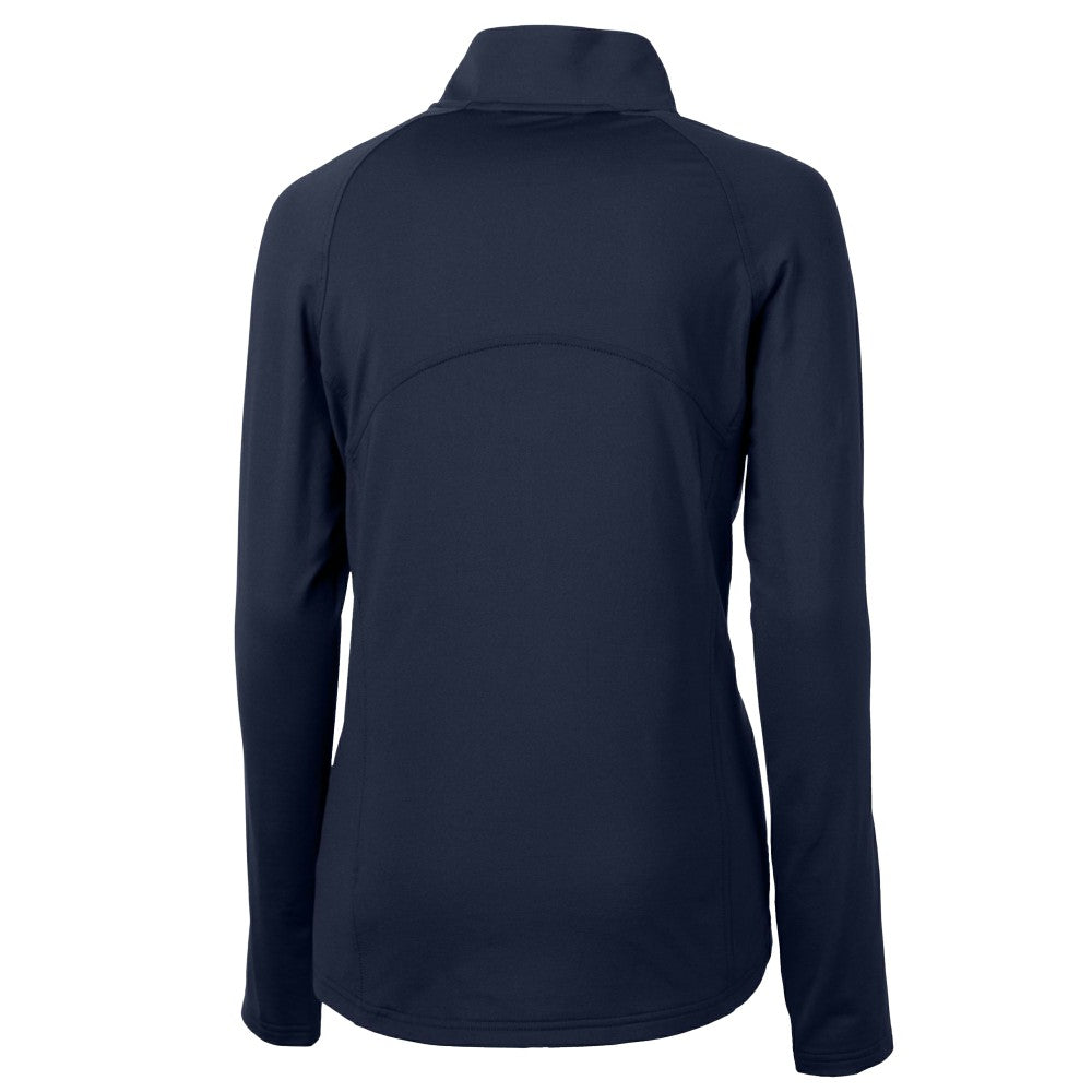 Cleveland Guardians Cutter & Buck Women's  DryTec Adapt Eco Knit Stretch Recycled Raglan Half-Zip Top - Navy Tops