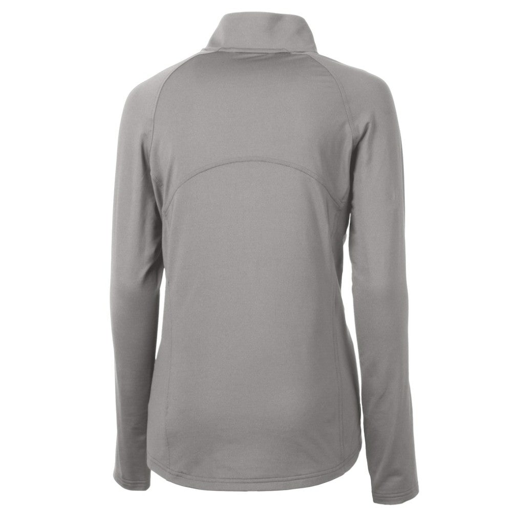 Detroit Tigers Cutter & Buck Women's  DryTec Adapt Eco Knit Stretch Recycled Raglan Half-Zip Top - Gray Tops