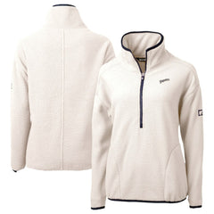 San Diego Padres Cutter & Buck Women's Cooperstown Collection Cascade Eco Sherpa Fleece Half-Zip Pullover Jacket - Cream Jackets