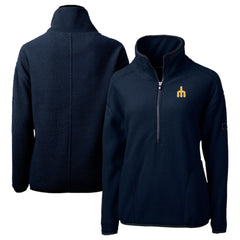 Seattle Mariners Cutter & Buck Women's  Cascade Eco Sherpa Fleece Half-Zip Pullover Jacket - Navy Jackets