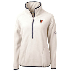 Baltimore Orioles Cutter & Buck Women's  Cascade Eco Sherpa Fleece Half-Zip Pullover Jacket - Cream Jackets