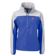 Atlanta Braves Cutter & Buck Women's  Charter Eco Recycled Half-Zip Anorak Jacket - Royal Jackets