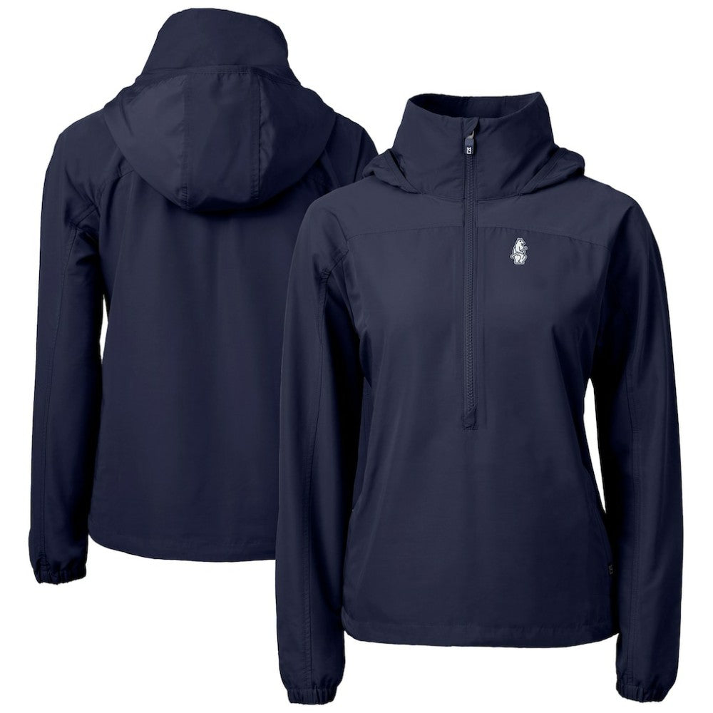 Chicago Cubs Cutter & Buck Women's Cooperstown Collection Charter Eco Recycled Half-Zip Anorak Jacket - Navy Jackets