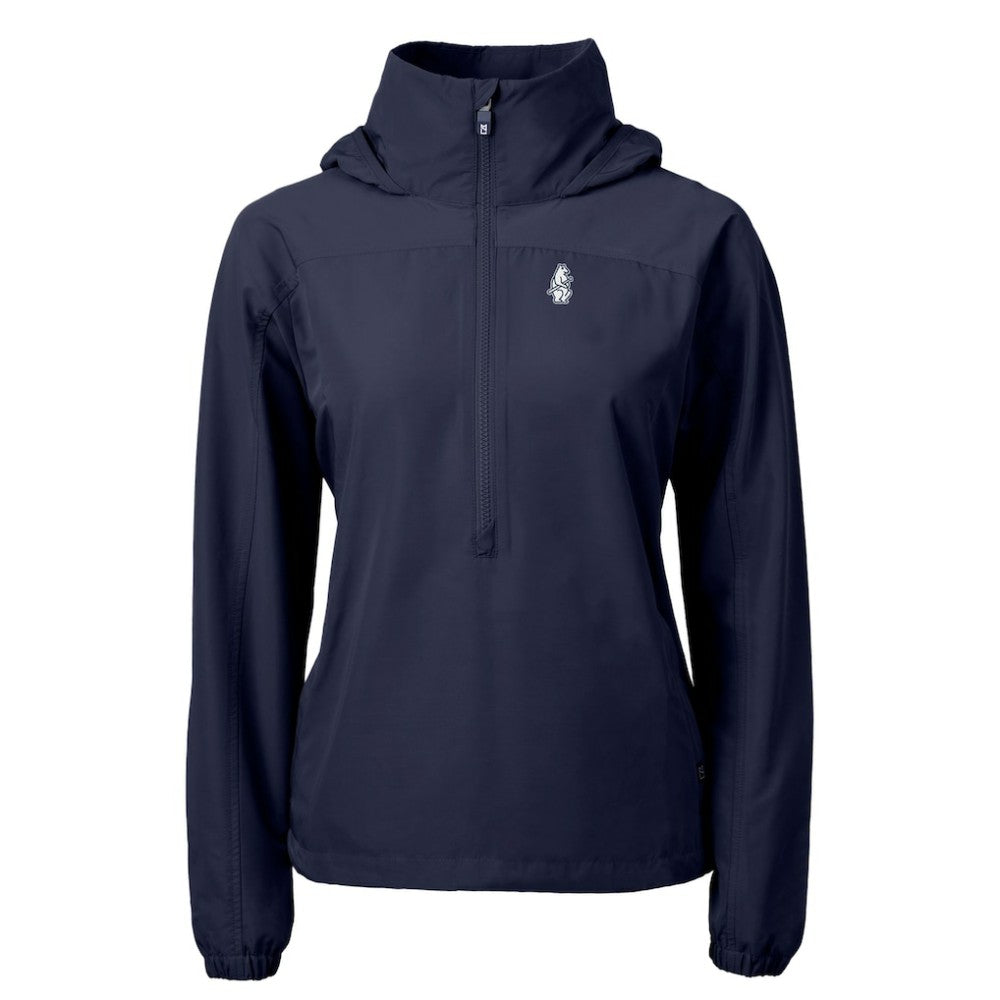 Chicago Cubs Cutter & Buck Women's Cooperstown Collection Charter Eco Recycled Half-Zip Anorak Jacket - Navy Jackets