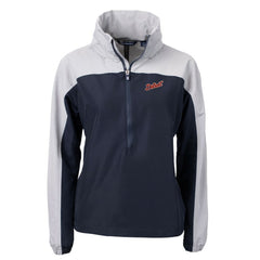 Detroit Tigers Cutter & Buck Women's  Charter Eco Recycled Half-Zip Anorak Jacket - Navy Jackets