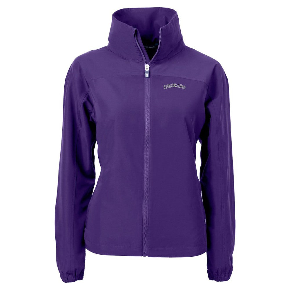Colorado Rockies Cutter & Buck Women's Charter Eco Recycled Full-Zip Jacket - Purple Jackets