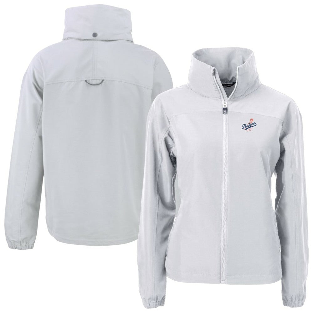 Los Angeles Dodgers Cutter & Buck Women's  Charter Eco Recycled Full-Zip Jacket - Gray Jackets