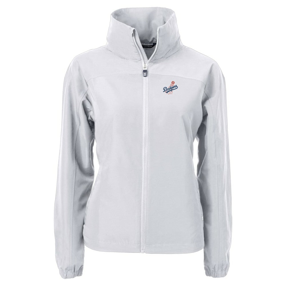 Los Angeles Dodgers Cutter & Buck Women's  Charter Eco Recycled Full-Zip Jacket - Gray Jackets