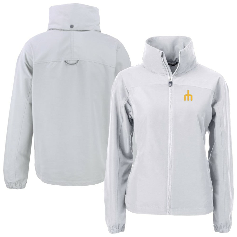 Seattle Mariners Cutter & Buck Women's  Charter Eco Recycled Full-Zip Jacket - Gray Jackets