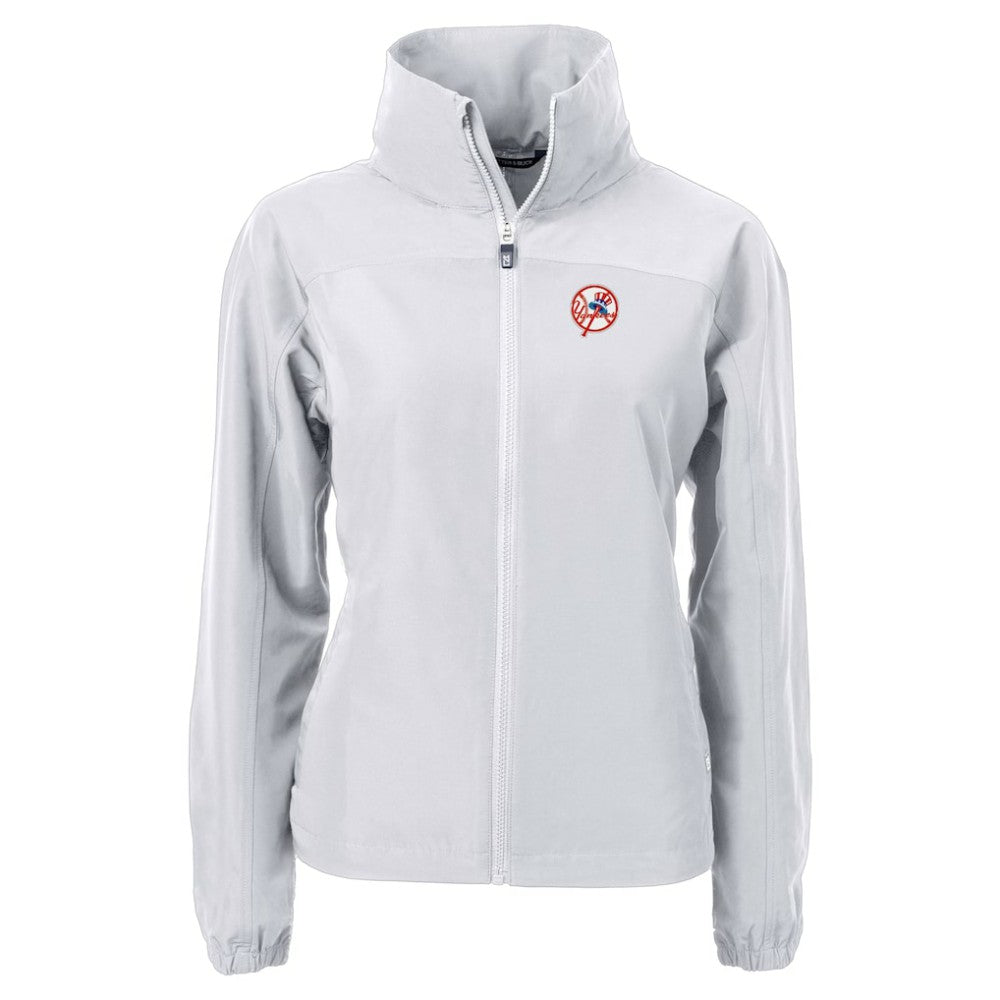 New York Yankees Cutter & Buck Women's Cooperstown Collection Charter Eco Recycled Full-Zip Jacket - Gray Jackets