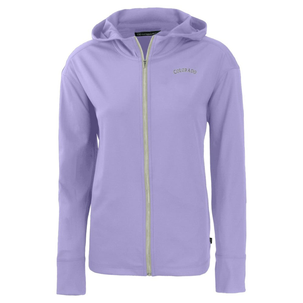 Colorado Rockies Cutter & Buck Women's  Daybreak Eco Recycled Full-Zip Hoodie Jacket - Purple Jackets