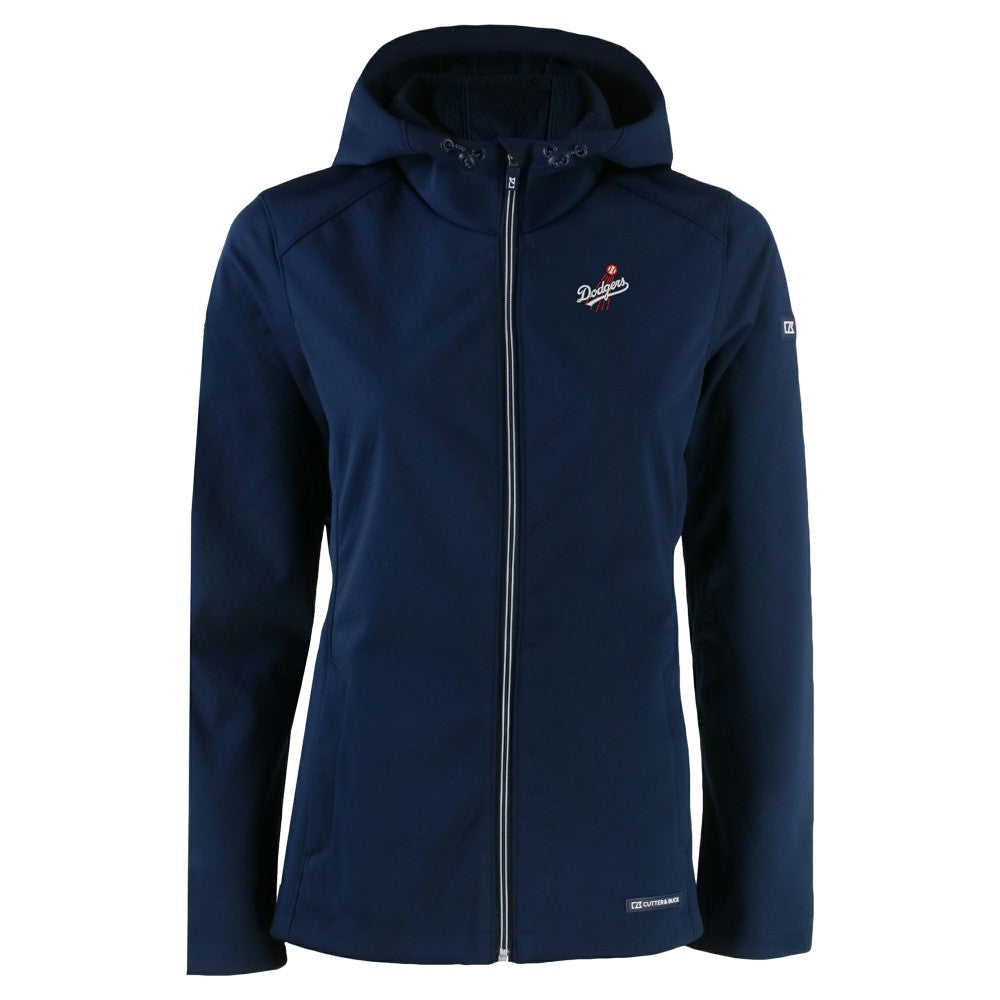 Los Angeles Dodgers Cutter & Buck Women's Evoke Eco Softshell Recycled Full-Zip Jacket - Navy Jackets