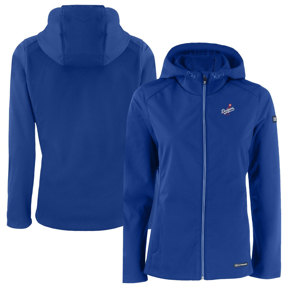 Los Angeles Dodgers Cutter & Buck Women's Evoke Eco Softshell Recycled Full-Zip Jacket - Royal Jackets