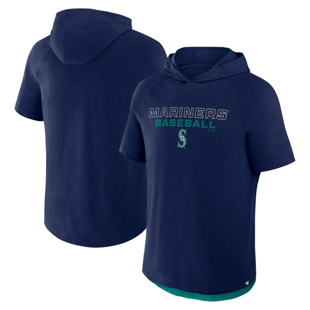 Seattle Mariners Fanatics Clubhouse Optimal Play Raglan Hoodie T-Shirt - Navy Hoodies