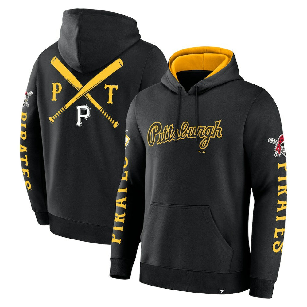 Pittsburgh Pirates Fanatics Big City Legacy Fleece Pullover Hoodie - Black Hoodies