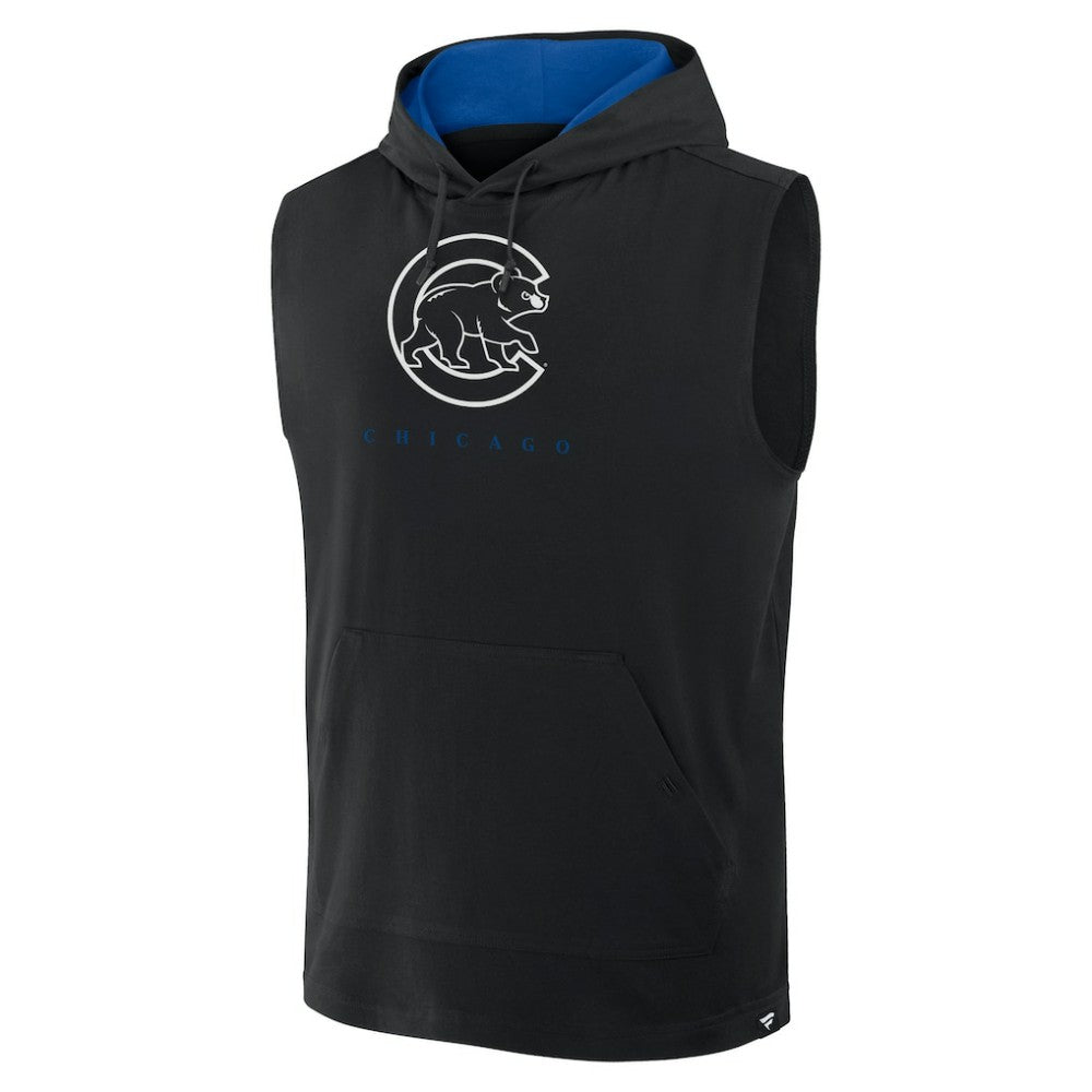 Chicago Cubs Fanatics Fire Speed Sleeveless Pullover Hoodie - Black Hoodies