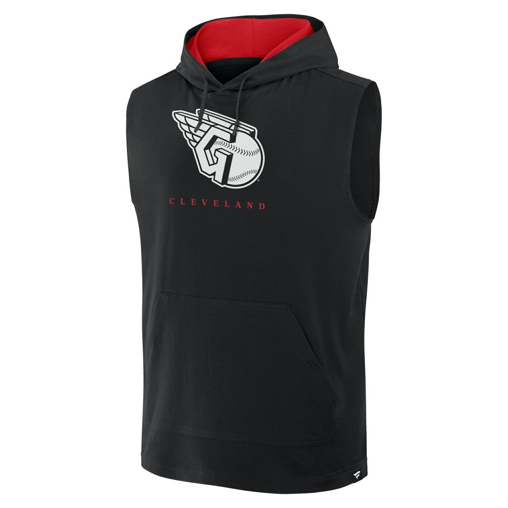Cleveland Guardians Fanatics Fire Speed Sleeveless Pullover Hoodie - Black Hoodies
