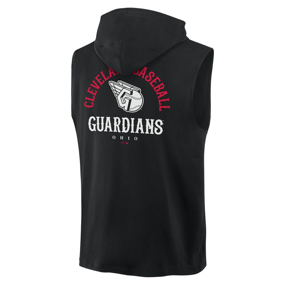 Cleveland Guardians Fanatics Fire Speed Sleeveless Pullover Hoodie - Black Hoodies