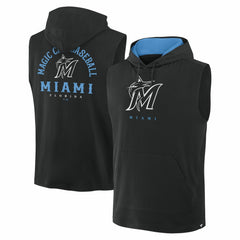 Miami Marlins Fanatics Fire Speed Sleeveless Pullover Hoodie - Black Hoodies