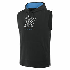 Miami Marlins Fanatics Fire Speed Sleeveless Pullover Hoodie - Black Hoodies