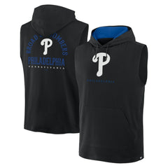 Philadelphia Phillies Fanatics Fire Speed Sleeveless Pullover Hoodie - Black Hoodies