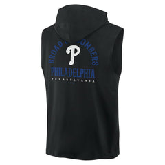 Philadelphia Phillies Fanatics Fire Speed Sleeveless Pullover Hoodie - Black Hoodies