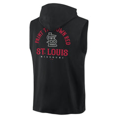 St. Louis Cardinals Fanatics Fire Speed Sleeveless Pullover Hoodie - Black Hoodies