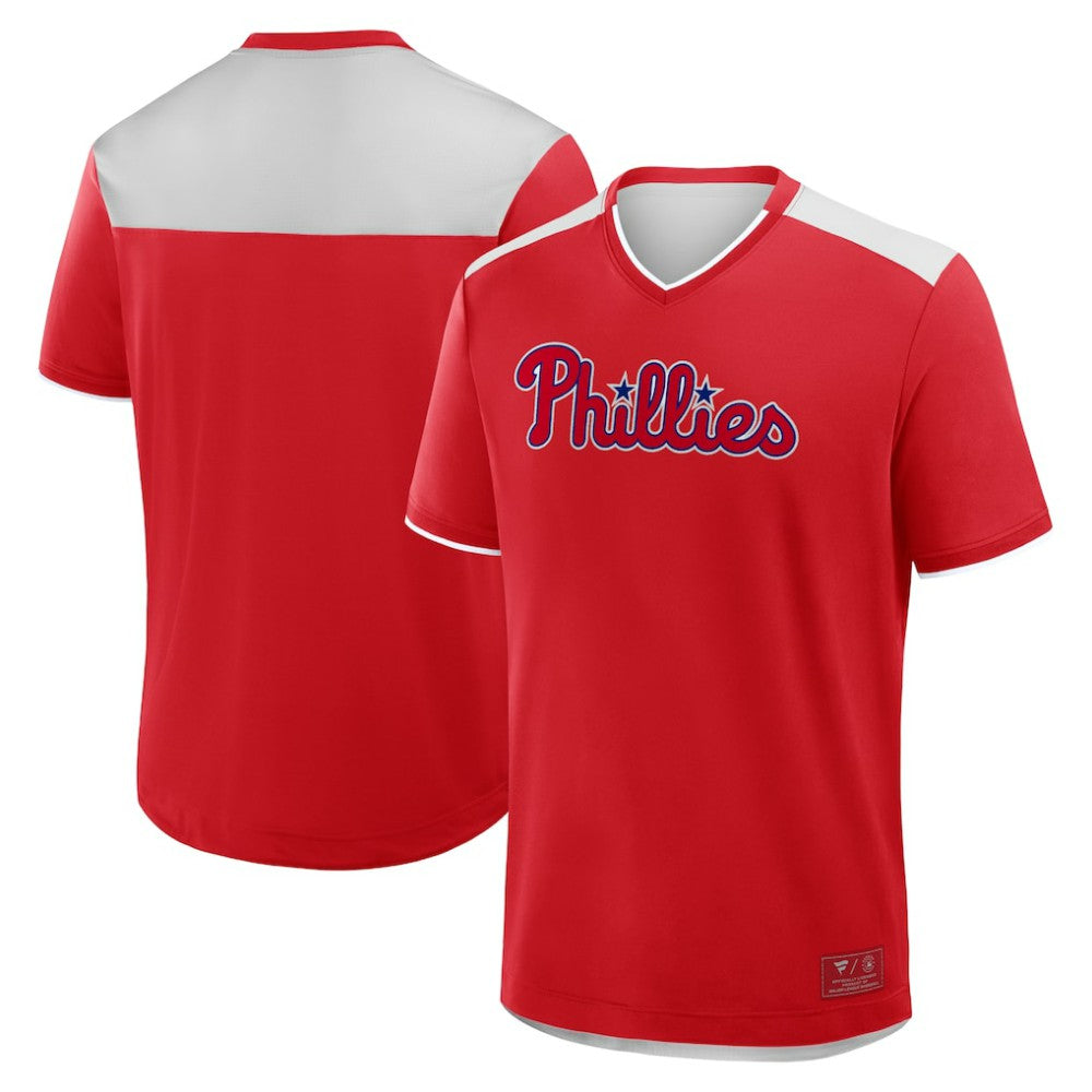 Philadelphia Phillies Fanatics Walk Off V-Neck T-Shirt - Red T-shirts
