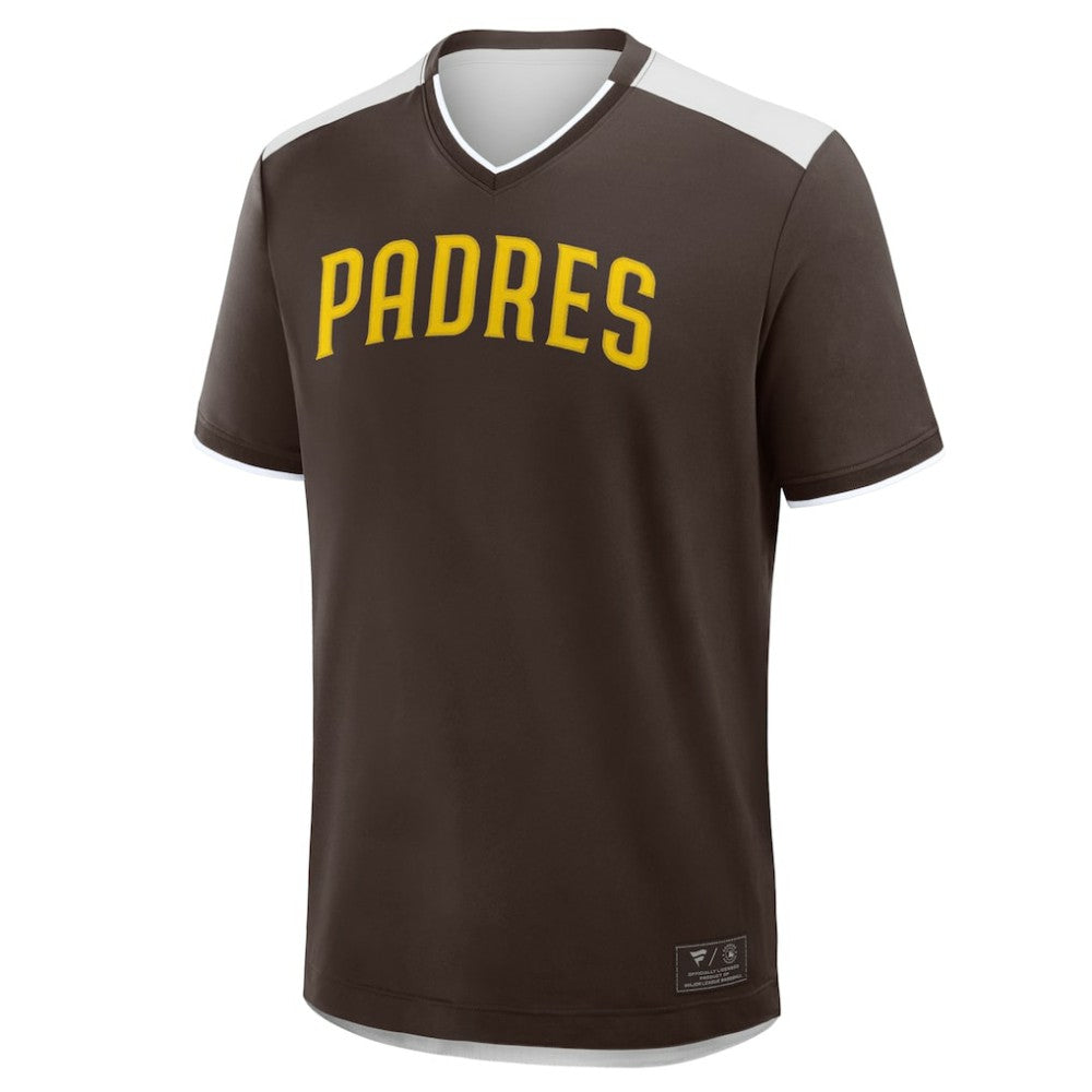 San Diego Padres Fanatics Walk Off V-Neck T-Shirt - Brown T-shirts