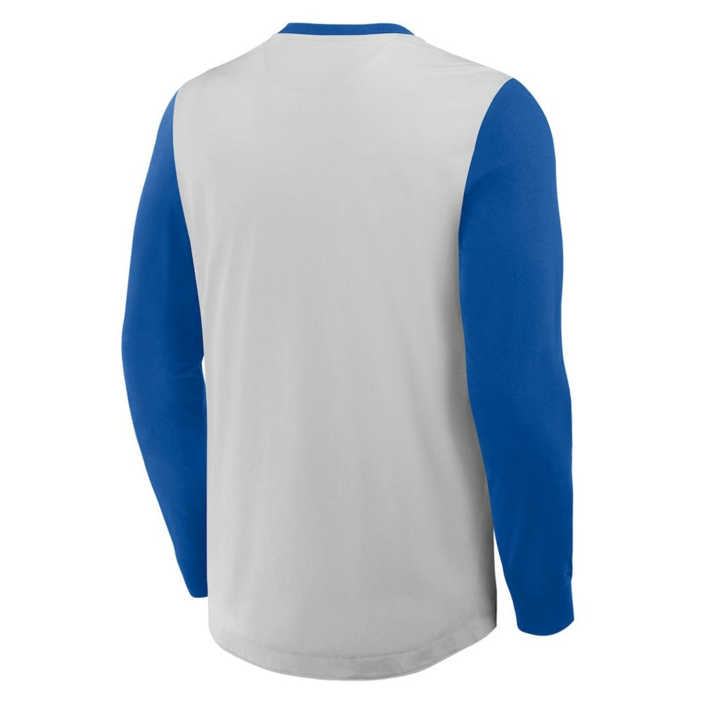 Los Angeles Dodgers Fanatics Clubhouse Long Sleeve Henley Shirt - Gray/Royal