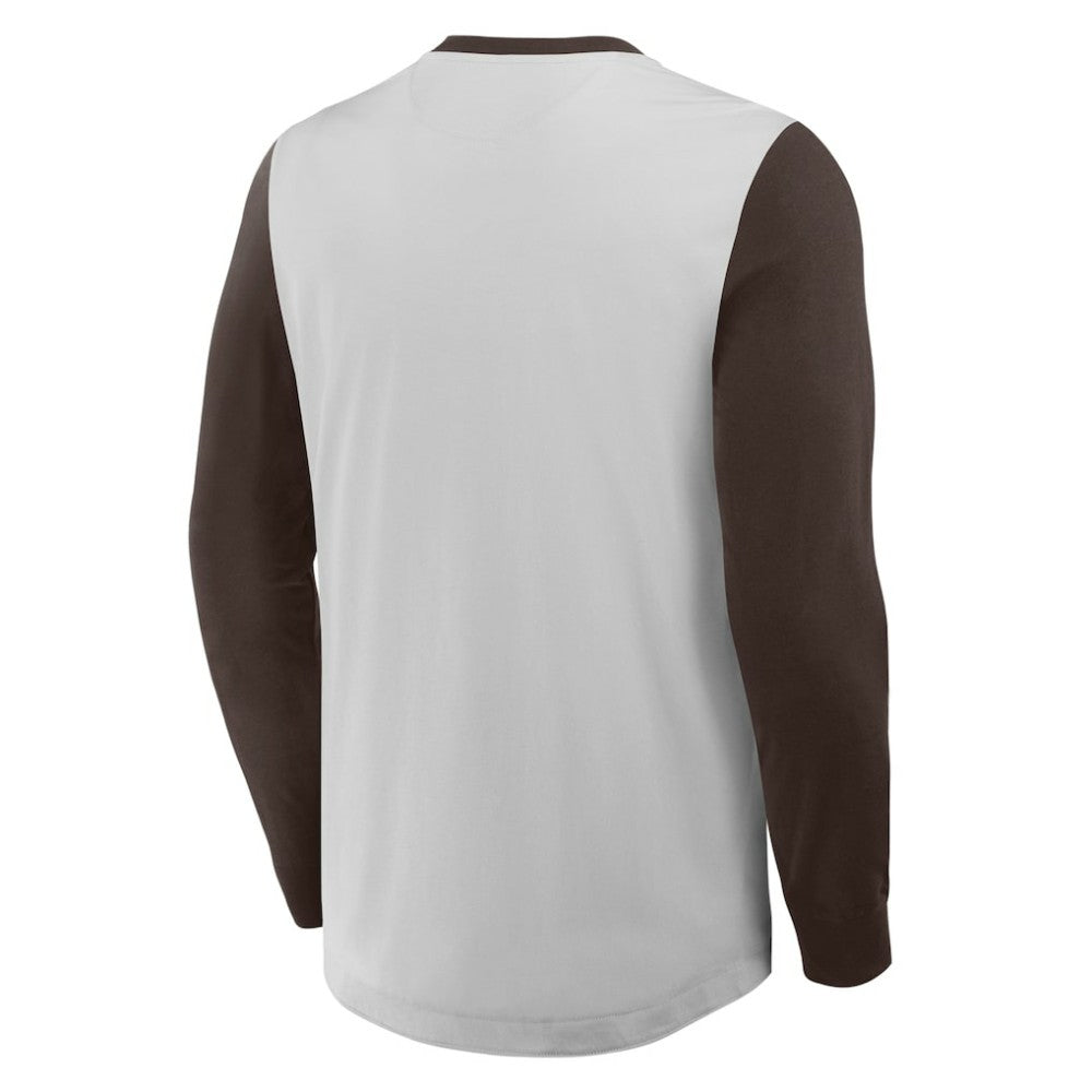 San Diego Padres Fanatics Clubhouse Long Sleeve Henley Shirt - Gray/Brown