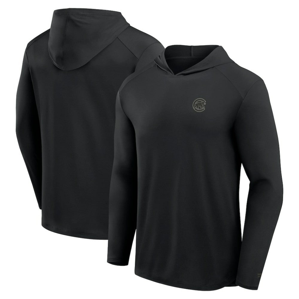 Chicago Cubs Fanatics Front Office Power Mono Long Sleeve Hoodie T-Shirt - Black Hoodies