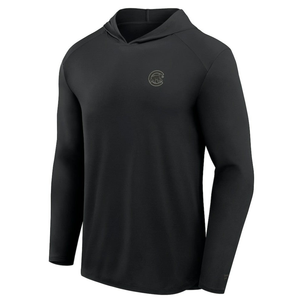 Chicago Cubs Fanatics Front Office Power Mono Long Sleeve Hoodie T-Shirt - Black Hoodies