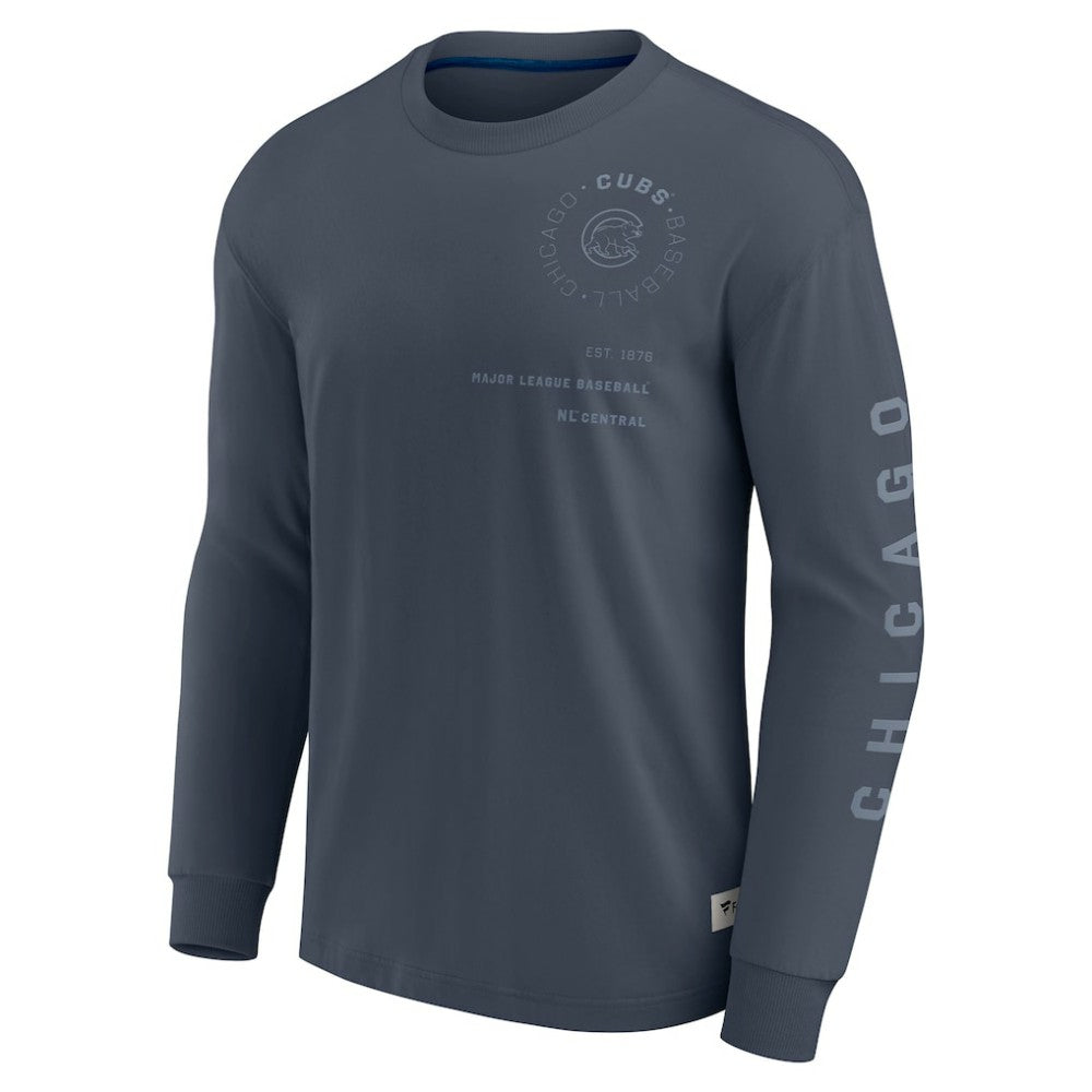 Chicago Cubs Fanatics Elements Future Ground Tonal Info Long Sleeve T-Shirt - Blue T-shirts